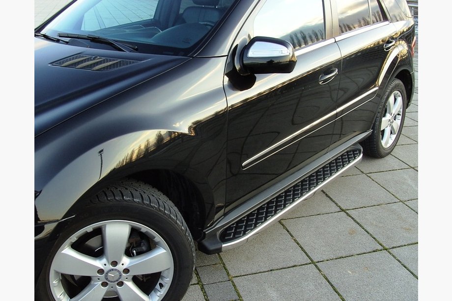 Mercedes GL сlass X164 2006-2012 гг. Боковые Подножки BlackLine (2 шт, Алюминий) Image