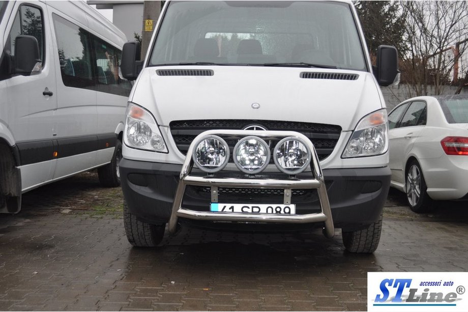 Mercedes Sprinter W906 2006–2018 гг. Высокий кенгурятник WT018 (нержавейка) Фото 4