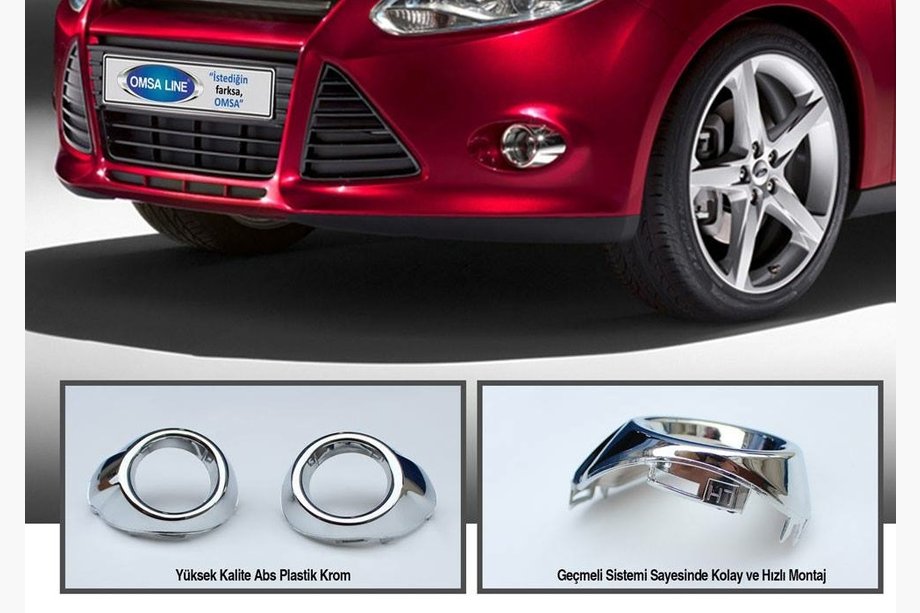 Ford Focus III 2011-2017 гг. Хром накладки на противотуманные фары (2 шт., пластик) Image