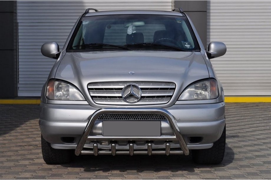 Mercedes ML W163 1997-2005 гг. Защита переднего бампера (нерж. сталь) Фото 1