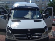 Mercedes Sprinter W906 2006–2018 гг. Козырек на лобовое стекло на раме V1 (черный глянец, 5мм) фото 4