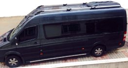 Mercedes Sprinter W906 2006–2018 гг. Рейлинги Shark (черные ножки) фото 1