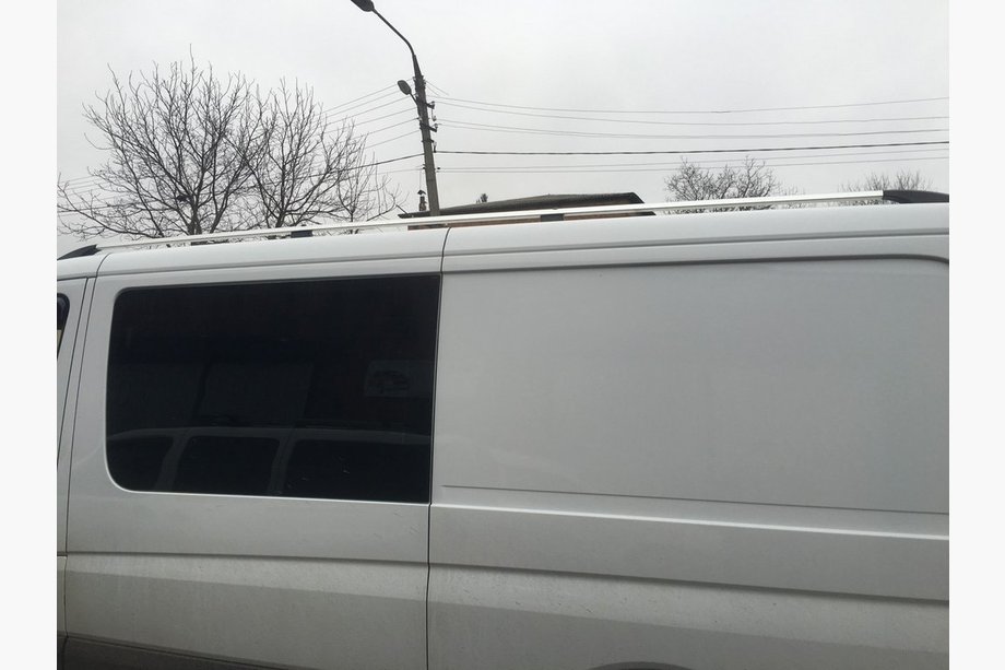 Mercedes Sprinter W907/W910 2018- гг. Рейлинги DD 340 см, Черный Матовый, Чугунная Ножка Фото 2