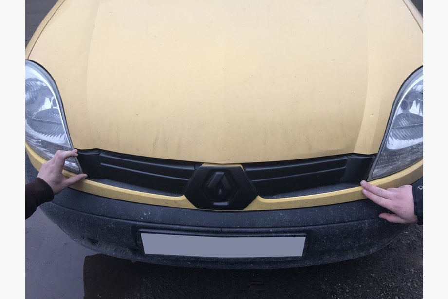Renault Kangoo 1998-2008 гг. Верхняя зимняя заглушка решетки радиатора (2003-2008) Матовый Фото 4