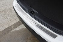 Nissan Qashqai 2014-2021 гг. Накладка на задний бампер OmsaLine (2014-2017, Нержавейка) фото 1