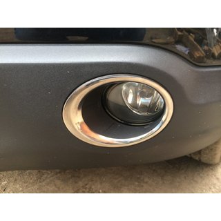 Накладки-окантовки на противотуманные фары (2 шт, нержавейка) Nissan Qashqai 2007-2010 гг. фото 1