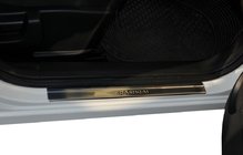 Nissan Qashqai 2007-2010 гг. Накладки на пороги (Omsa, 4 шт, нержавейка) фото 1