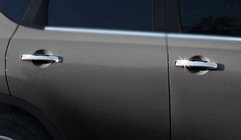 Nissan Qashqai 2007-2010 гг. Хромированные Накладки на Ручки Дверей (4 шт, Нержавейка) Без чипа, OmsaLine - Итальянская Нержавейка фото 3