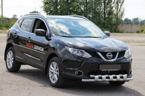 Nissan Qashqai 2014-2021 гг. Передняя защита ST015 (нержавейка) фото 3