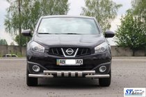 Nissan Qashqai 2010-2014 гг. Передняя защита ST009-15 (нерж. сталь) фото 2