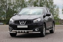 Nissan Qashqai 2010-2014 гг. Передняя защита ST009-15 (нерж. сталь) фото 1