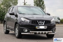 Nissan Qashqai 2010-2014 гг. Передняя защита ST009-15 (нерж. сталь) фото 3