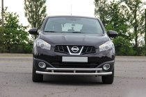 Nissan Qashqai 2010-2014 гг. Передняя двойная дуга ST016 (нерж) фото 1