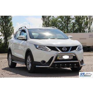 Кенгурятник WT003-Plus (нержавейка) Nissan Qashqai 2014-2021 гг. фото 3