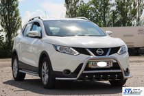 Nissan Qashqai 2014-2021 гг. Кенгурятник WT003-Plus (нержавейка) фото 3