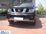Nissan Pathfinder R51 2005-2014 гг. Передняя защита ST008-1 (нерж. сталь) фото 3