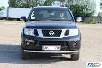 Nissan Pathfinder R51 2005-2014 гг. Передняя защита ST008-1 (нерж. сталь) фото 8