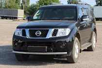 Nissan Pathfinder R51 2005-2014 гг. Передняя защита ST008-1 (нерж. сталь) фото 1