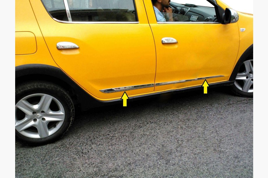 Renault Sandero 2013-2022 гг. Дверные Молдинги Нержавеющая Сталь (4 шт) Image