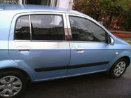 Hyundai Getz 2002- гг. Накладки на стойки из нержавеющей стали фото 1