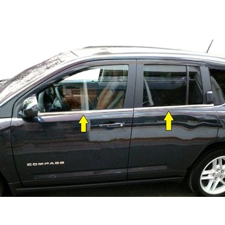 Нижние молдинги окон нержавейка Jeep Compass 2006-2016 гг. фото 1