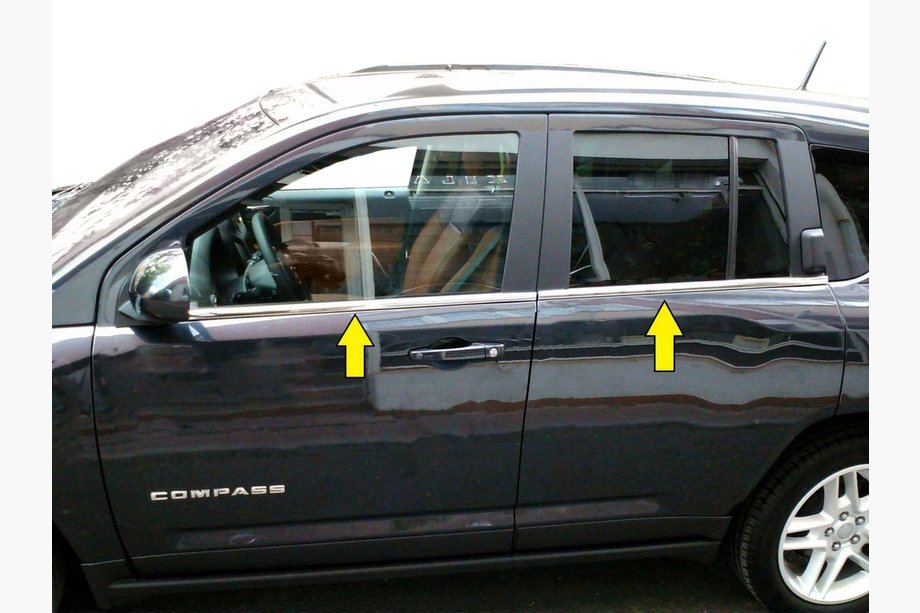 Jeep Compass 2006-2016 гг. Нижние молдинги окон нержавейка Image