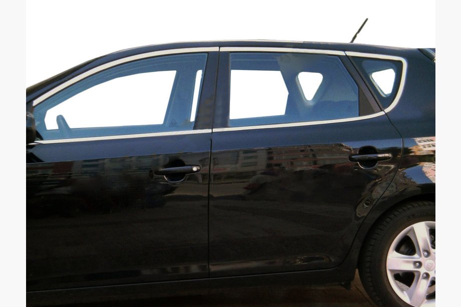 Kia Ceed 2007-2012 гг. Полный комплект молдингов на окна нержавейка Image