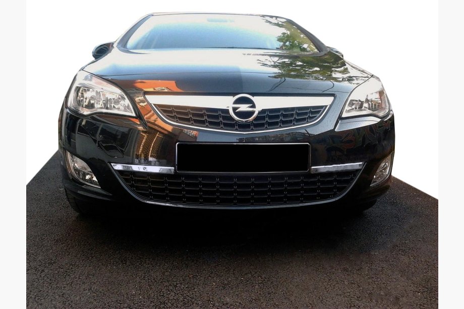 Opel Astra J 2009-2015 гг. Накладка на торец переднего бампера (нерж сталь) Image