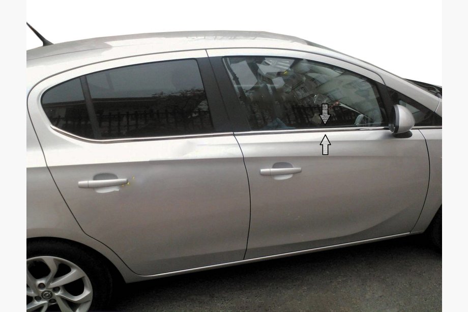 Opel Corsa E 2015-2019 гг. Окантовка Окон (6 шт, Нержавейка) Image
