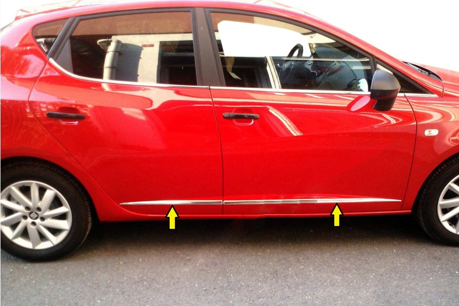 Seat Ibiza 2010-2017 гг. Молдинги на двери Carmos (4 шт., нержавейка) Image