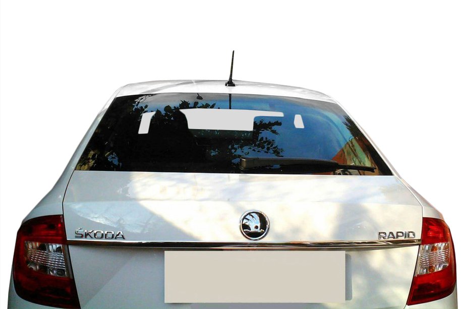 Skoda Rapid 2012-2019 гг. Хромированная накладка над номером Tit-design (нерж. сталь) Image
