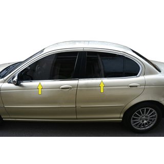 Нижние молдинги окон нержавейка Jaguar X-Type 2001-2009 гг. фото 1