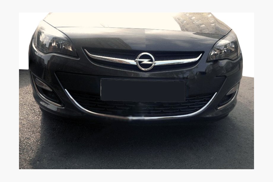Opel Astra J 2009-2015 гг. Накладка на передний бампер из нержавеющей стали Image