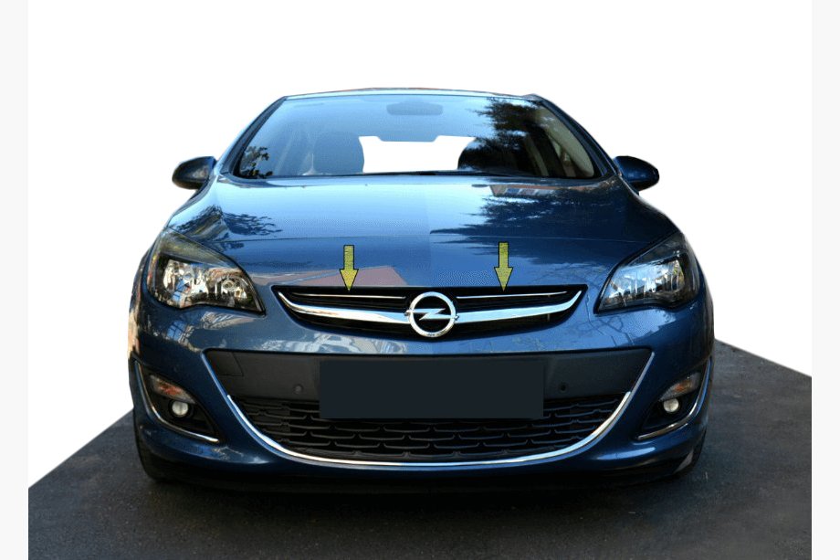 Opel Astra J 2009-2015 гг. Накладки на переднюю решетку 2012-2015 (нерж сталь) Image