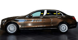 Mercedes C-class W205 2014-2021 гг. Накладки на дверные стойки из нержавеющей стали фото 1