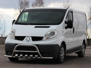 Renault Trafic 2001–2015 гг. Передний кенгурятник с боковыми дугами WT003-15 (нержавейка) фото 1