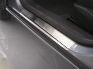 Opel Astra H 2004-2013 гг. Накладки на Пороги Nataniko (4 шт., Нержавейка) Premium - лента 3M, 0.8 мм фото 1