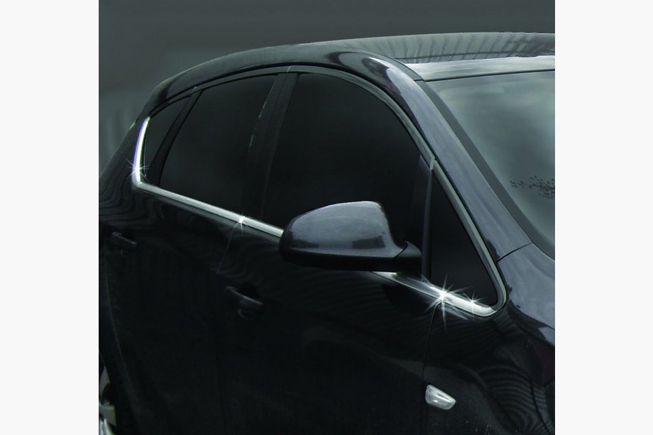 Opel Astra J 2009-2015 гг. Хромированные нижние молдинги окон (Hatchback, 8 шт, нержавейка) OmsaLine - Итальянская Нержавейка Фото 4