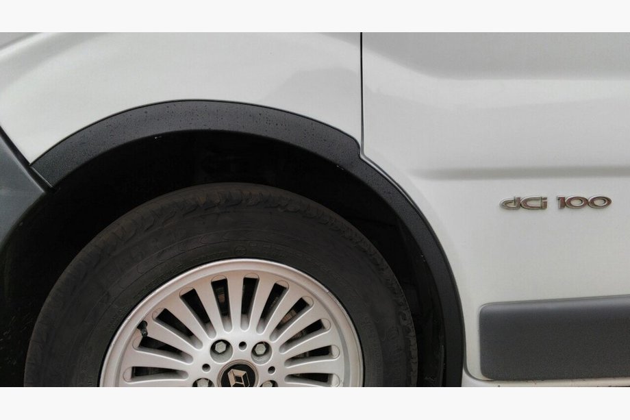 Opel Vivaro 2001–2015 гг. Расширители колесных арок (4 шт, черные) 2001-2007, черный металл Image