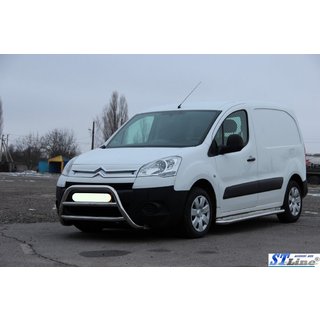 Защита переднего бампера WT022 (нержавейка) Peugeot Partner Tepee 2008-2018 гг. фото 2
