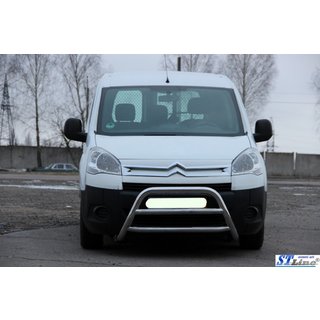 Защита переднего бампера WT022 (нержавейка) Peugeot Partner Tepee 2008-2018 гг. фото 4