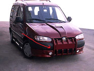 Citroen Berlingo 1996-2008 гг. Накладка на Передний Бампер Fangs (грунт под покраску) фото 2