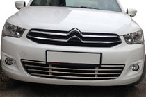 Citroen C-Elysee 2013-2022 гг. Решетка бампера (нержавейка) фото 1