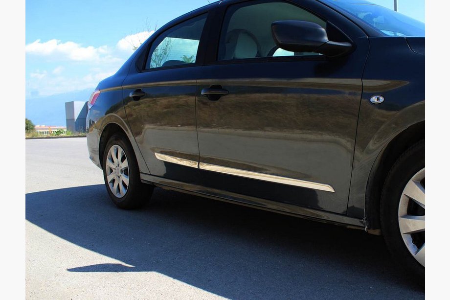 Peugeot 301 2012- гг. Дверные молдинги (4 шт, нержавейка) Image