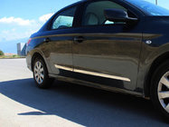 Peugeot 301 2012- гг. Дверные молдинги (4 шт, нержавейка) фото 1