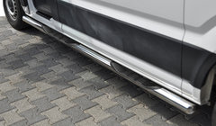Volkswagen Crafter 2016- гг. Боковые трубы (2 шт., нержавейка) фото 1