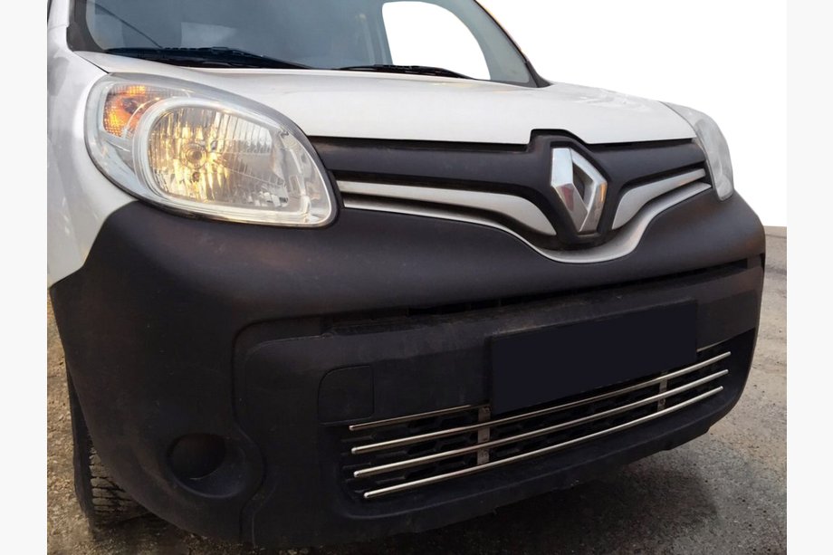 Renault Kangoo 2008–2020 гг. Цельная решетка бампера из нержавеющей стали Image