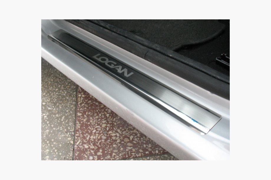 Renault Logan I 2005-2008 гг. Накладки на Пороги Nataniko (4 шт., Нержавейка) Image
