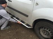 Renault Kangoo 2008–2020 гг. Боковые Подножки Vison (2 шт., Алюминий и Нержавеющая Сталь) фото 2