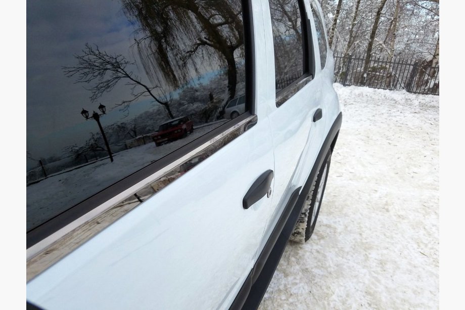 Renault Duster 2008–2017 гг. Молдинги стекол Черный Хром (4 шт., нерж. сталь) Image